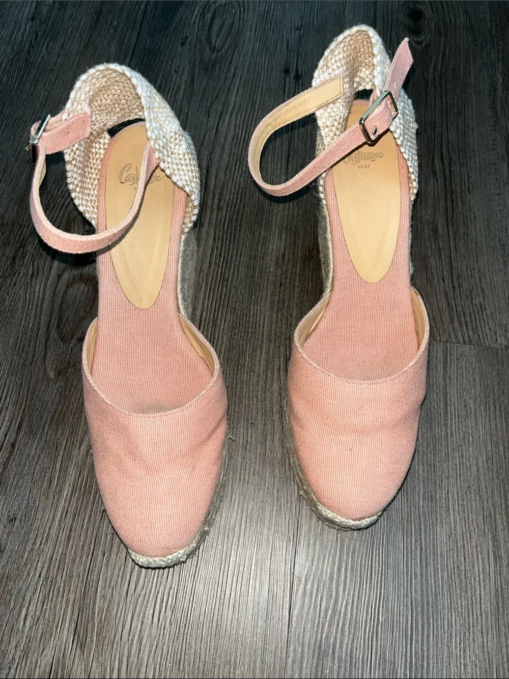 CASTANER Canvas Espadrille Wedge Sandals with Ankle Strap